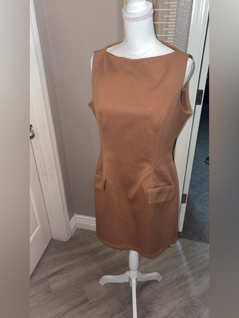 Fashion Nova Sleeveless Camel Mini Dress